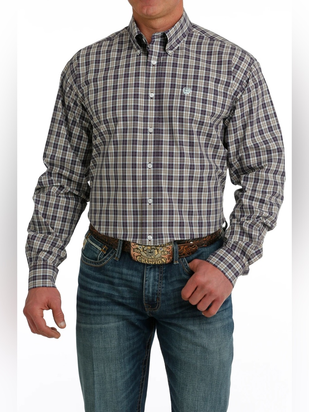 Cinch men’s plaid button down shirt